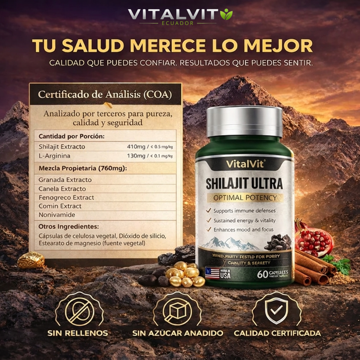 Shilajit Ultra™ Potencia Natural Masculina